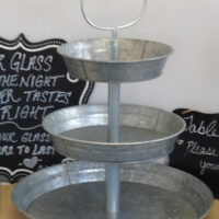 3-Tier Galvanized Serving Stand (Oval or Round)