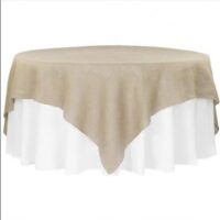 Faux Burlap – 90″ X 90″ Overlay (Linens require 2 wks notice & pre-payment)