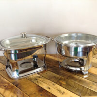 4 QT Stainless Round or Rectangular (Requires 1 Sterno for each, not included)