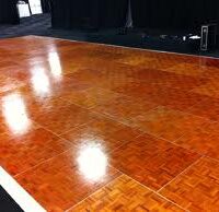 Indoor/Outdoor Dance Floor-Parquet (per sq foot) Requires a solid flat surface (no grass or gravel). Click for sizes & set up details