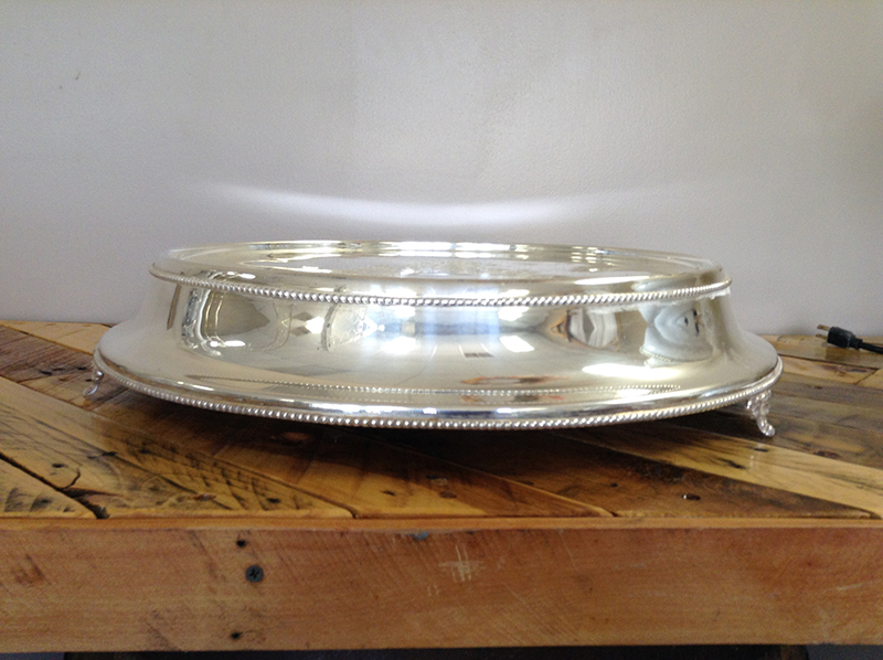 18 Round Silver Cake Stand Rentals