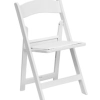 White Resin Chair w/ Padded Seat