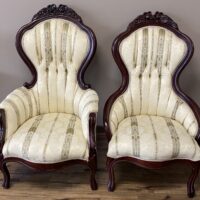 Antique Bride & Groom Chair Set